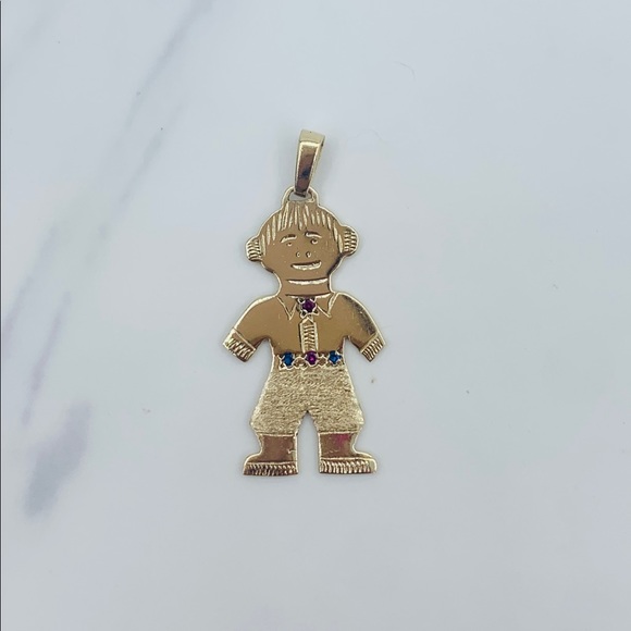 Real 14k Gold Boy Pendant Son Mom Pendant